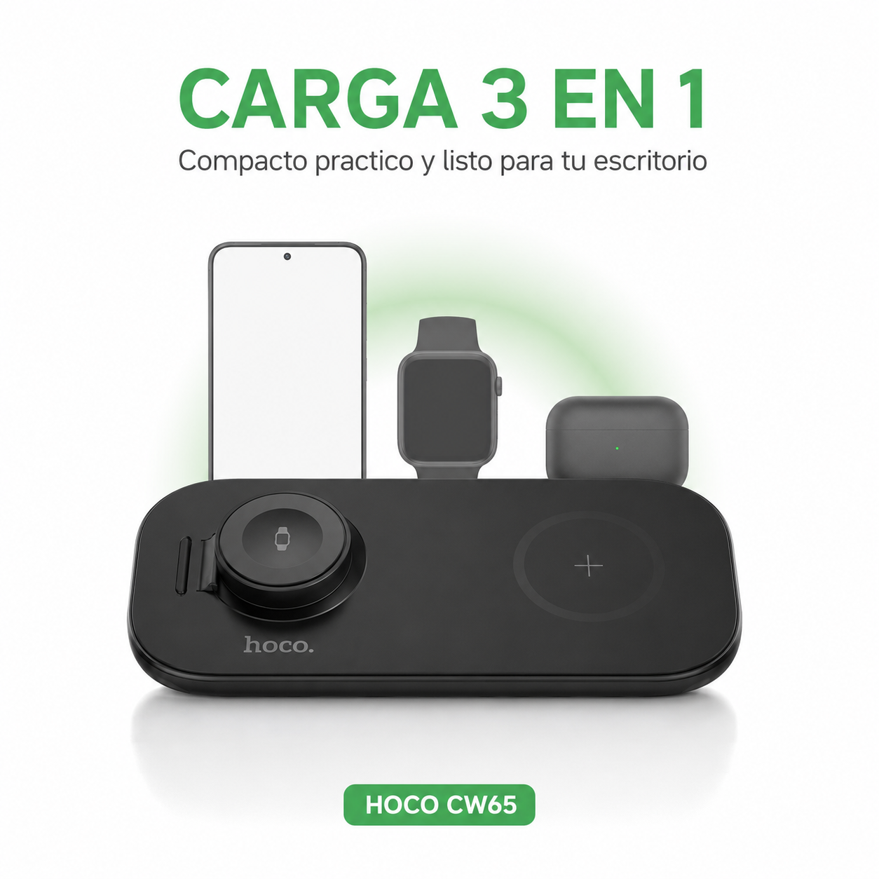Estaci n de Carga Hoco CW65 3 en 1 para Dispositivos MagSafe-9