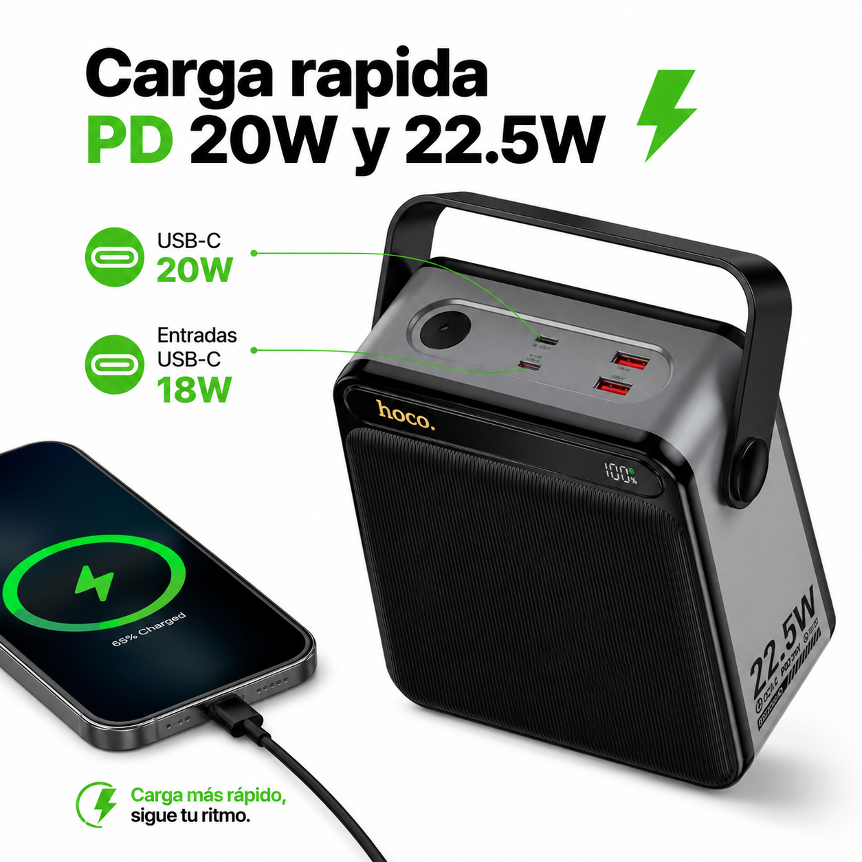 Power Bank Hoco J161 80000mah 22 5w Carga Rapida Inalambrica-3