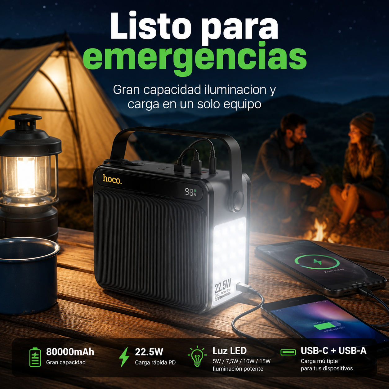Power Bank Hoco J161 80000mah 22 5w Carga Rapida Inalambrica-9