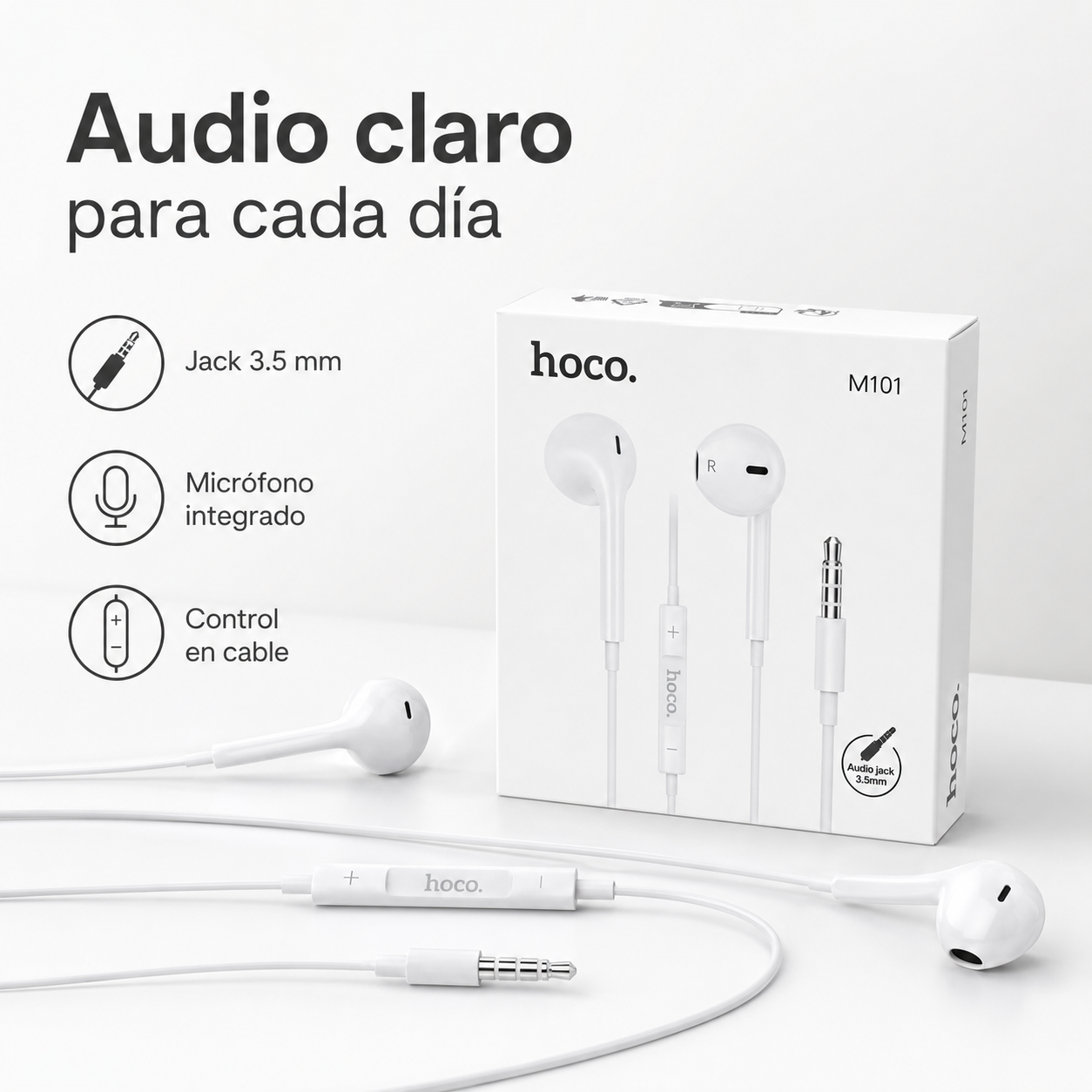 Audifonos Hoco M101 Jack 35mm Con Microfono Y Control-2