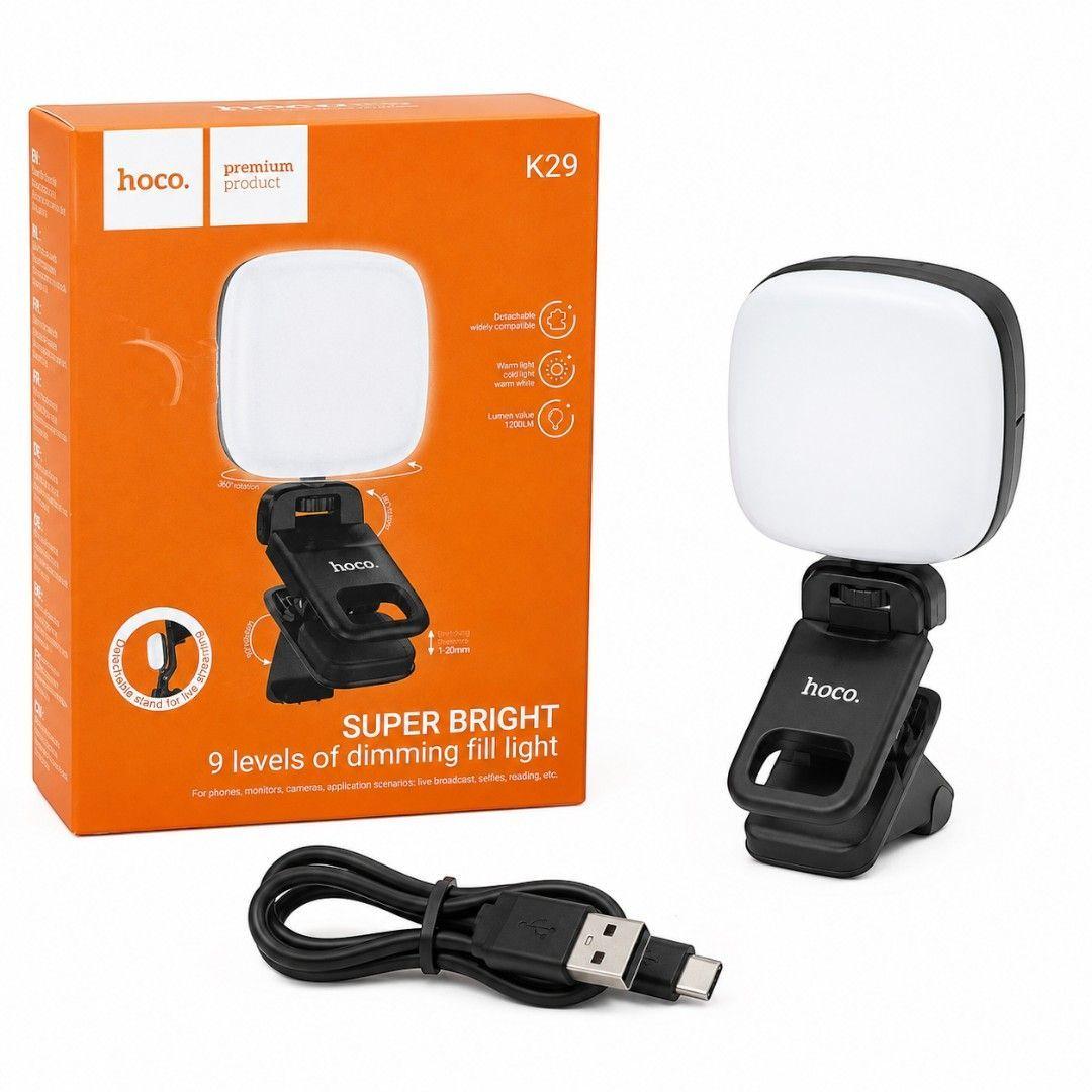 Luz Led Recargable Para Celular 3 Tonos Hoco K29-1
