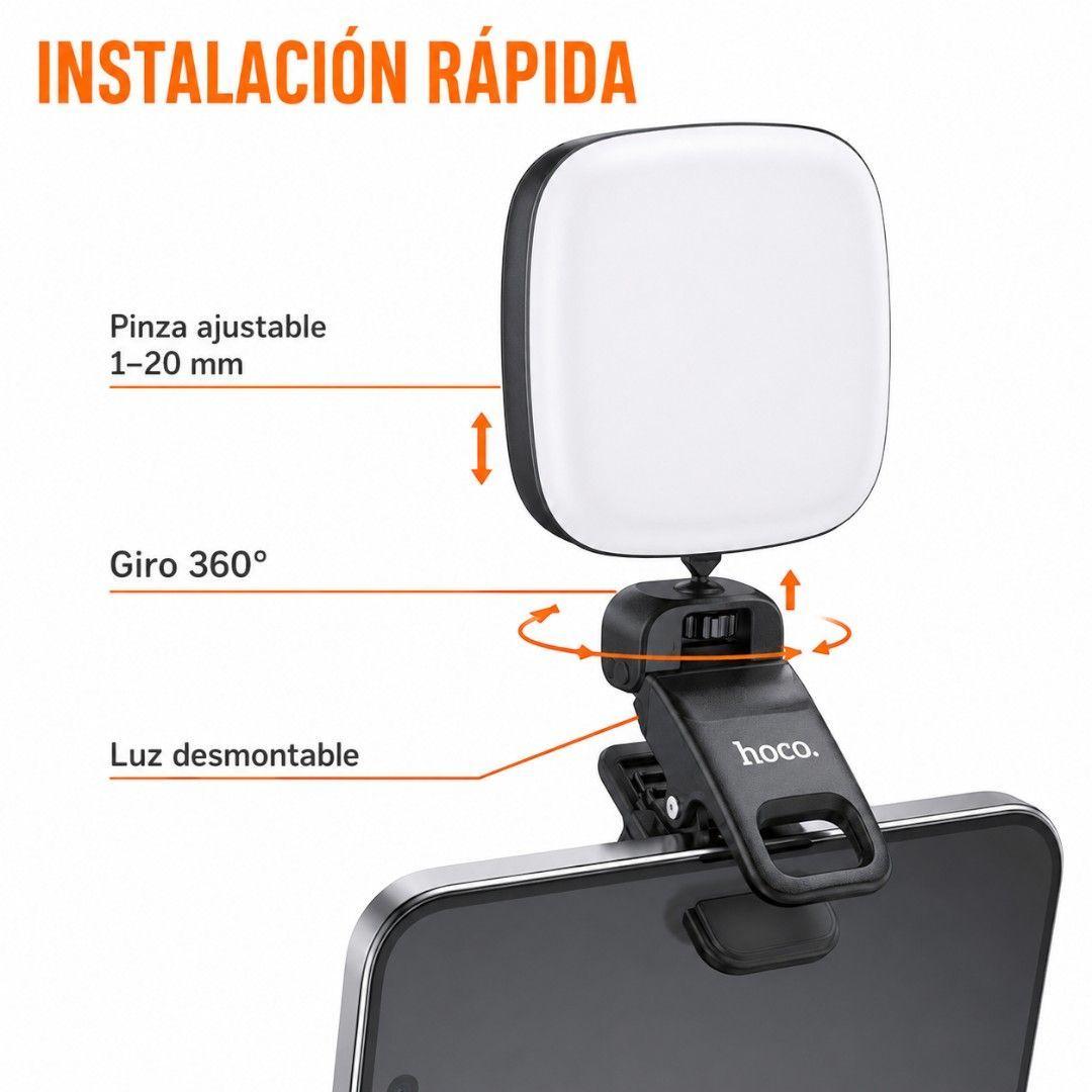 Luz Led Recargable Para Celular 3 Tonos Hoco K29-5