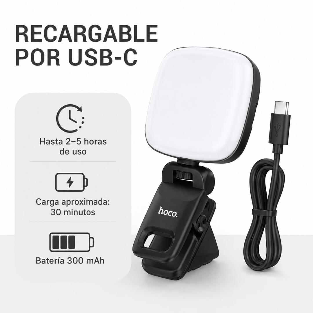 Luz Led Recargable Para Celular 3 Tonos Hoco K29-6