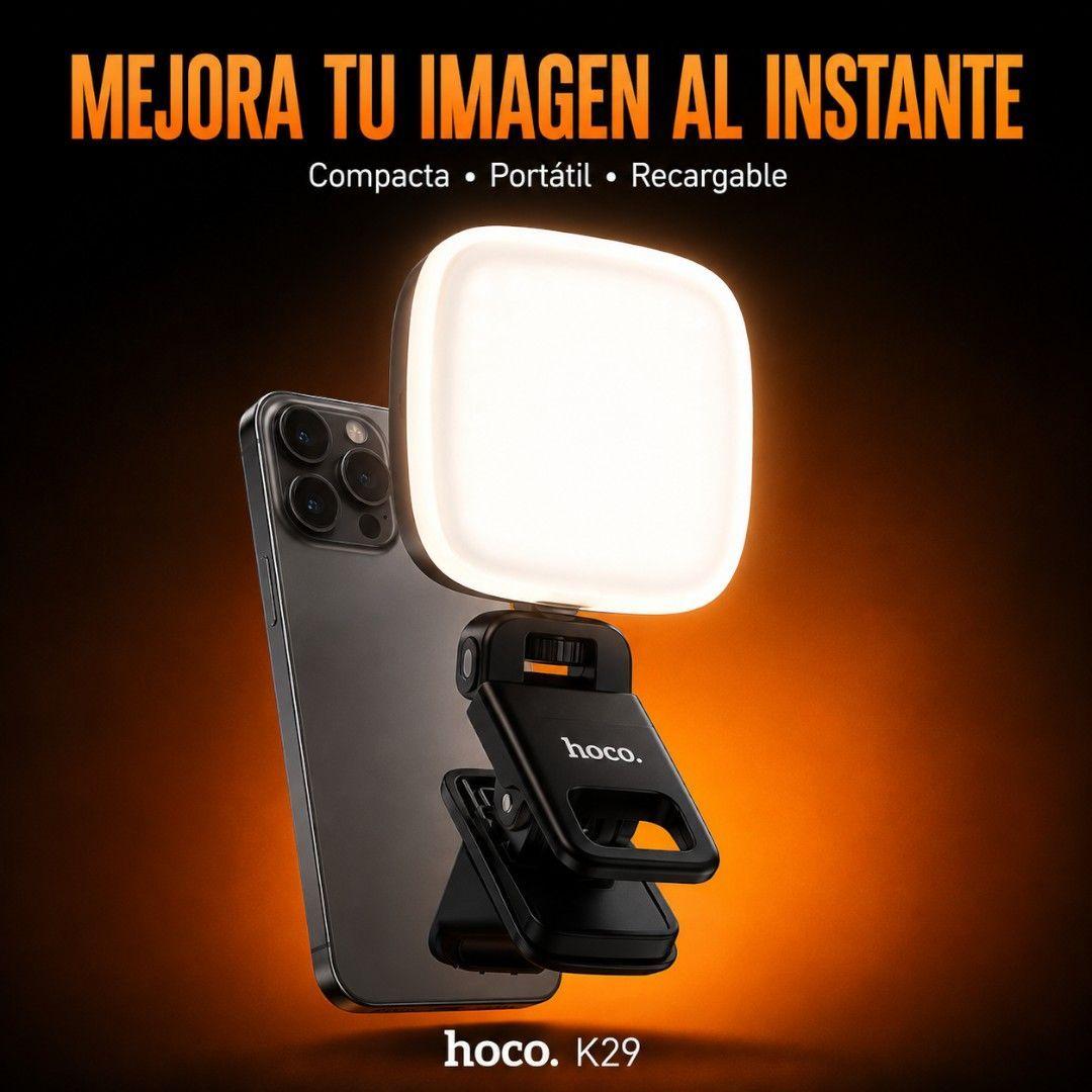 Luz Led Recargable Para Celular 3 Tonos Hoco K29-9