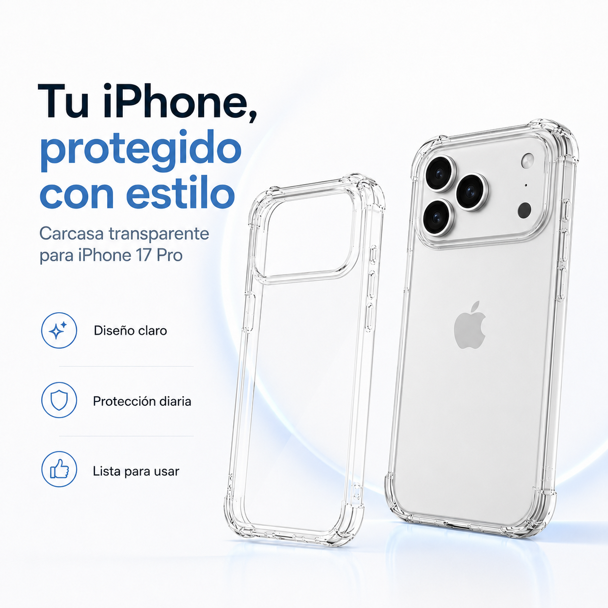 Carcasa Transparente Slim para iPhone 17 Pro-8