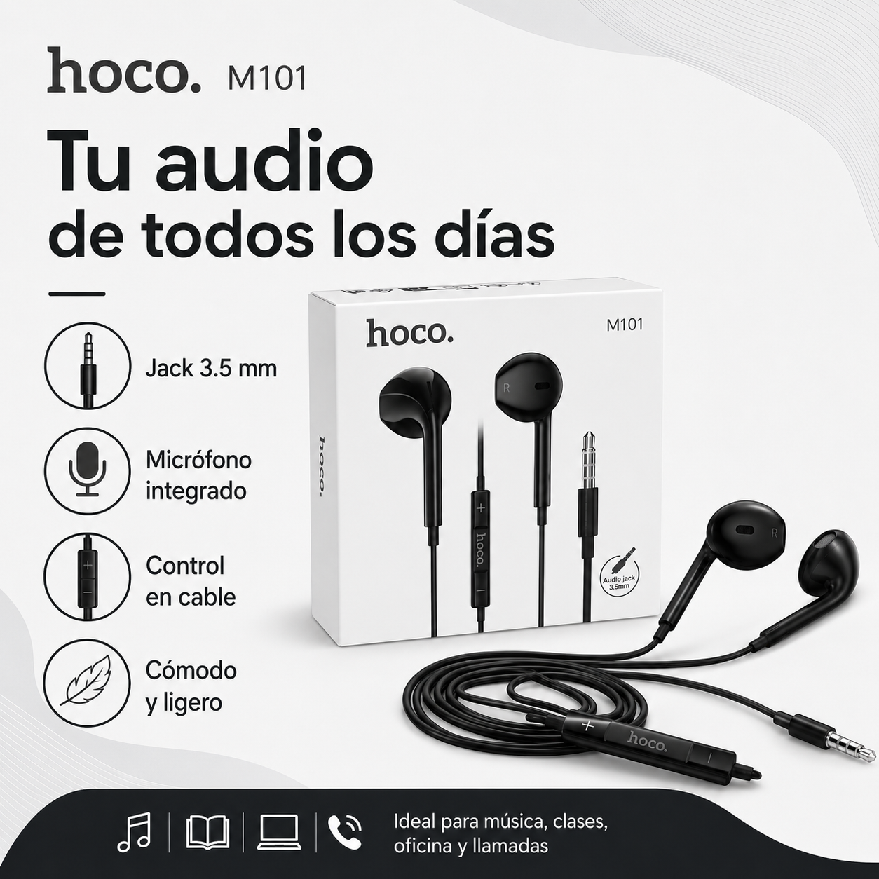 Audifonos In Ear Hoco M101 Cableados Con Microfono-2