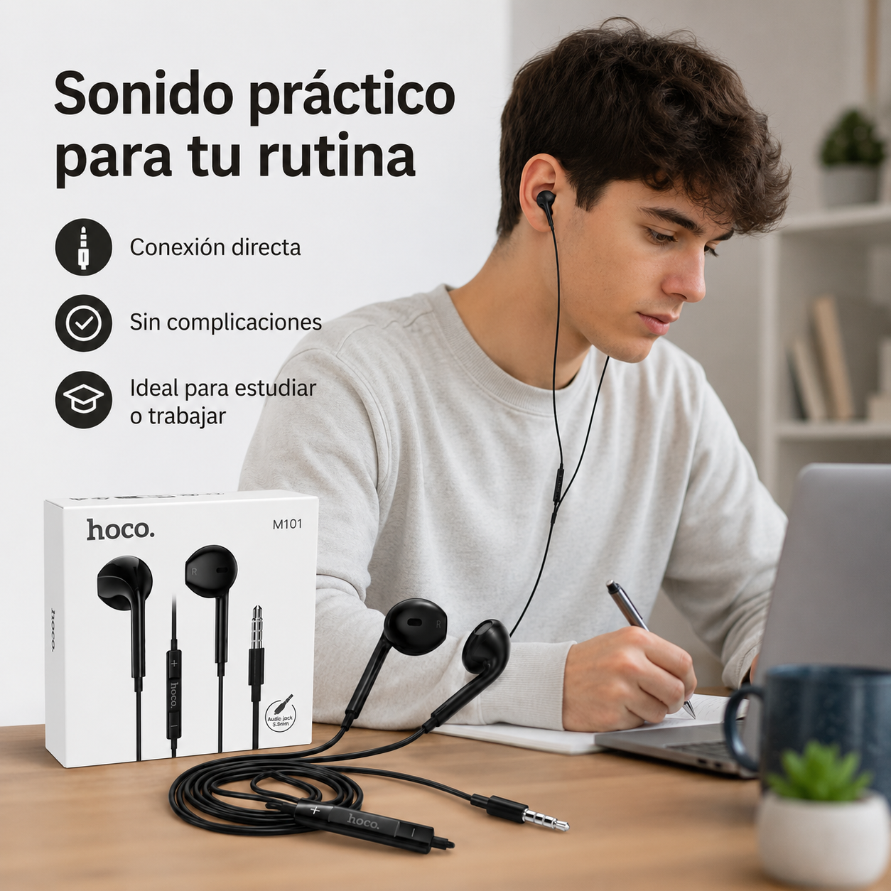 Audifonos In Ear Hoco M101 Cableados Con Microfono-4