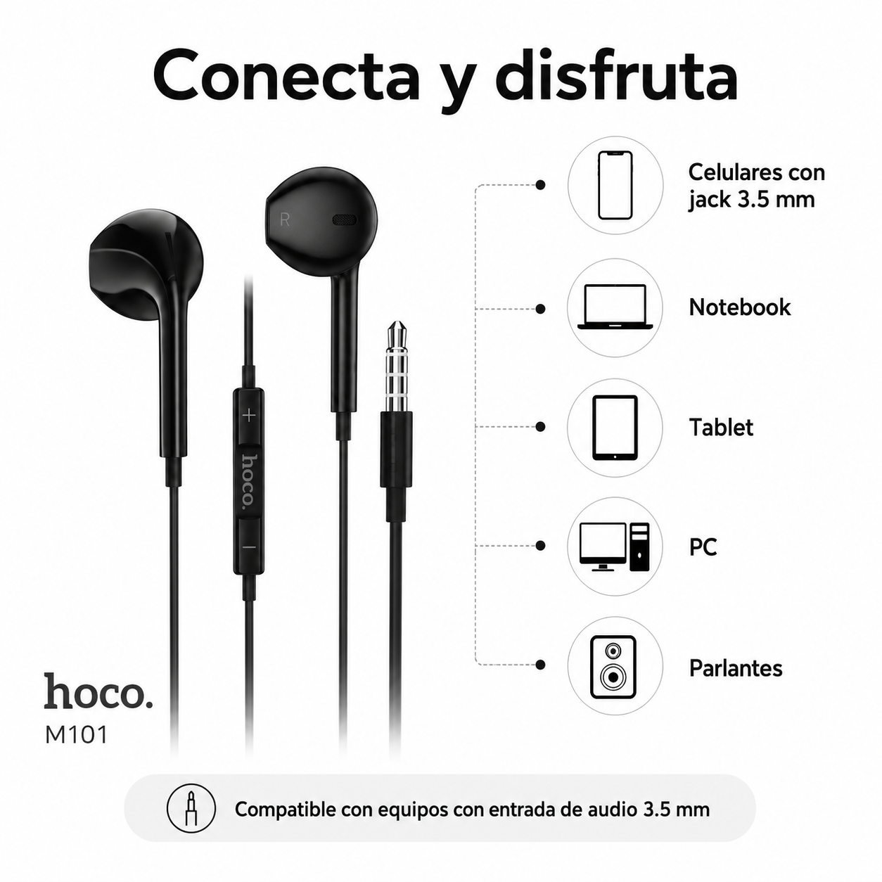Audifonos In Ear Hoco M101 Cableados Con Microfono-6