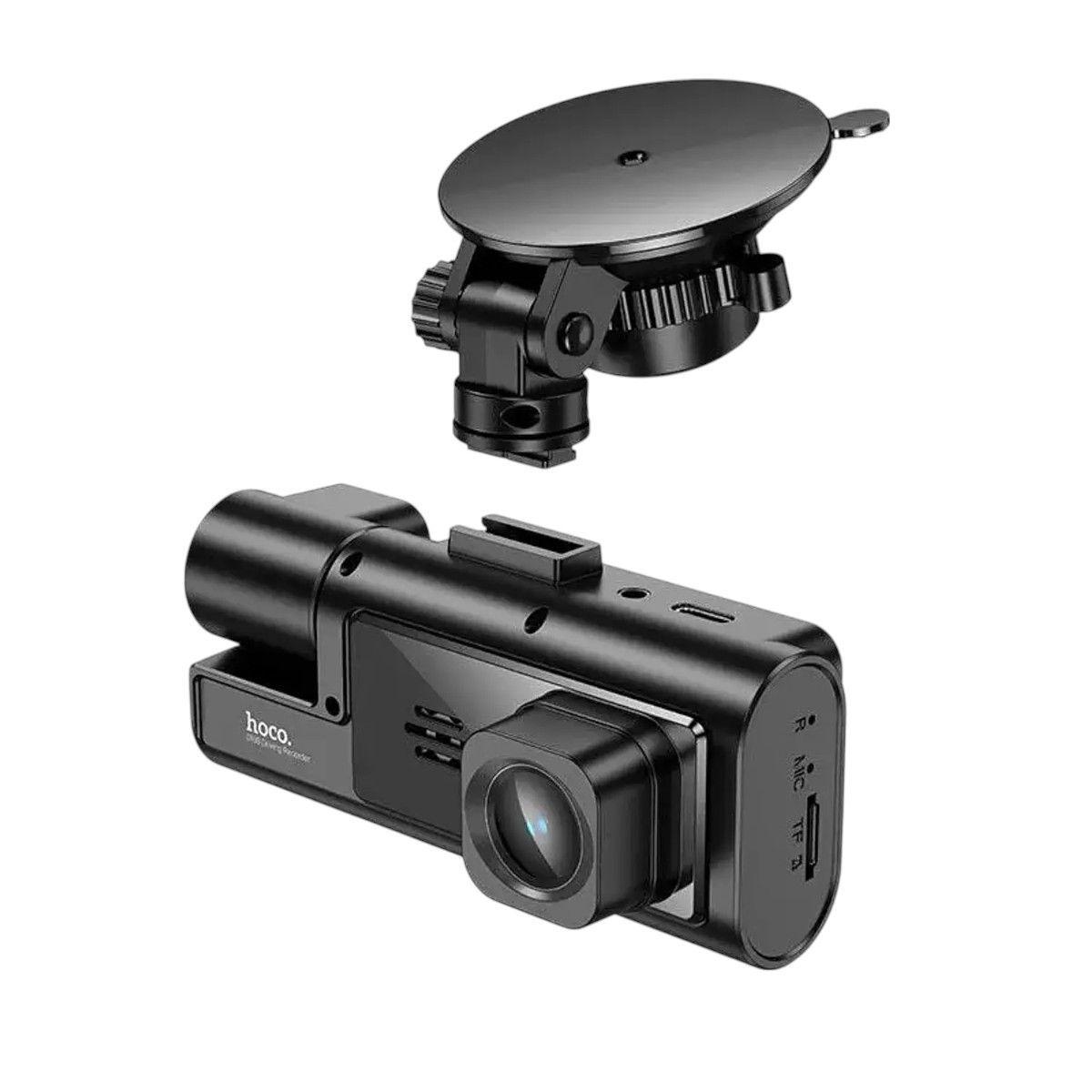 Cámara Auto Hoco DI60 World Negro – Dash Cam 3 pantallas, Full HD, Parking-2
