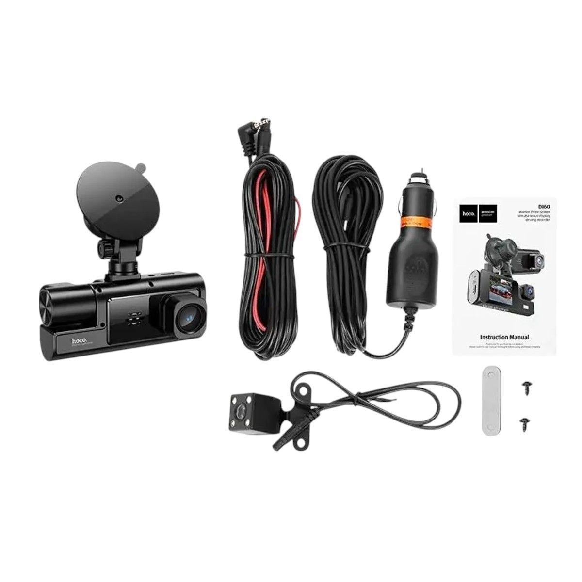 Cámara Auto Hoco DI60 World Negro – Dash Cam 3 pantallas, Full HD, Parking-4