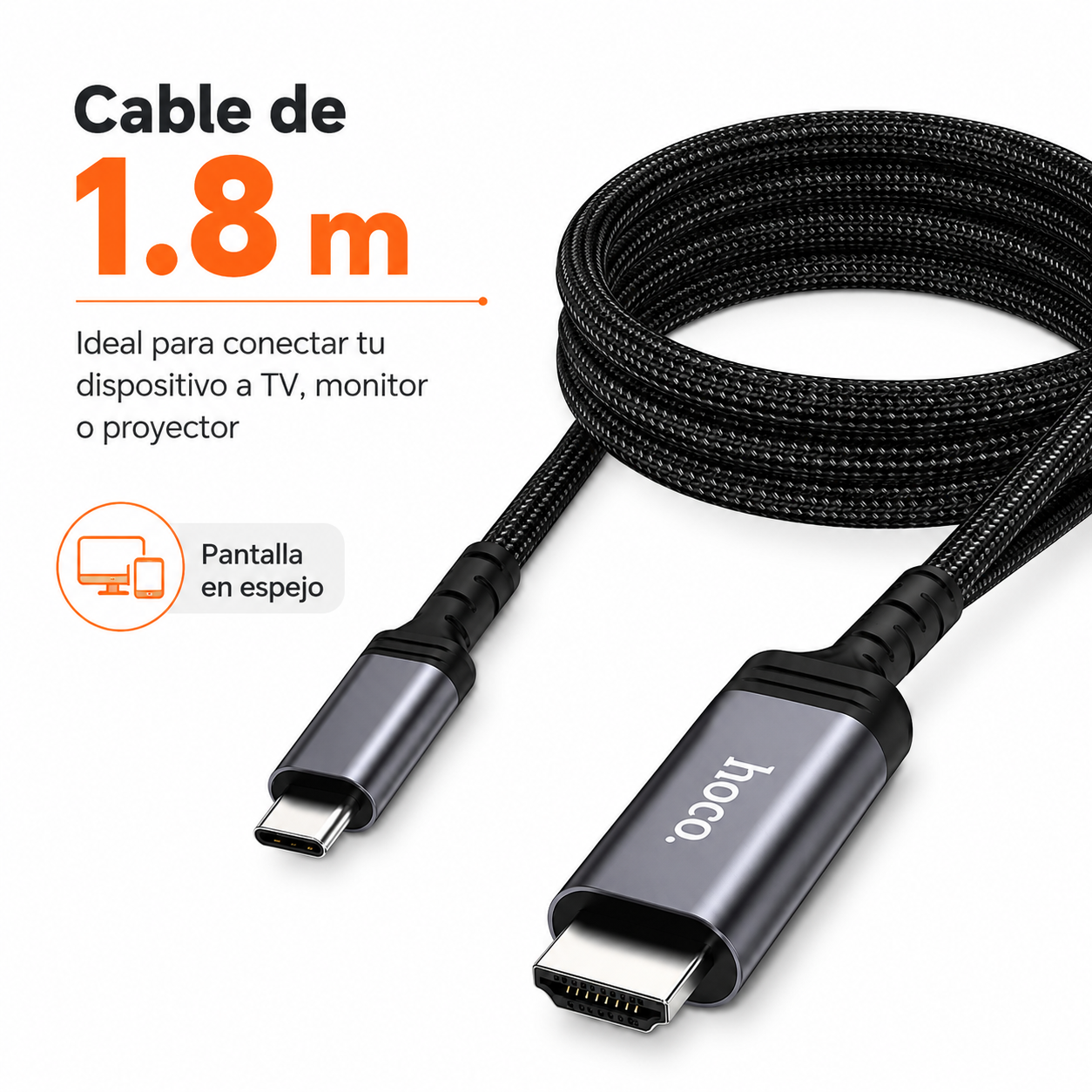 Cable USB C a HDMI 4K 30Hz 1 8m Video para TV Monitor-3
