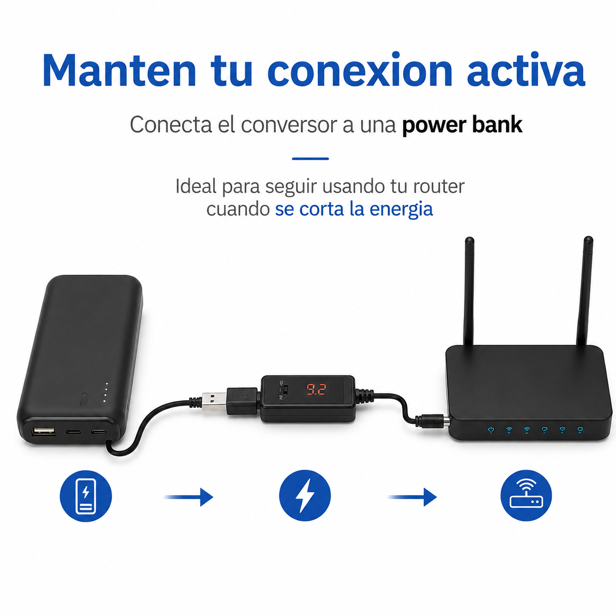 Convertidor Voltaje USB A DC 9V 12V Con Selector Y Display-3