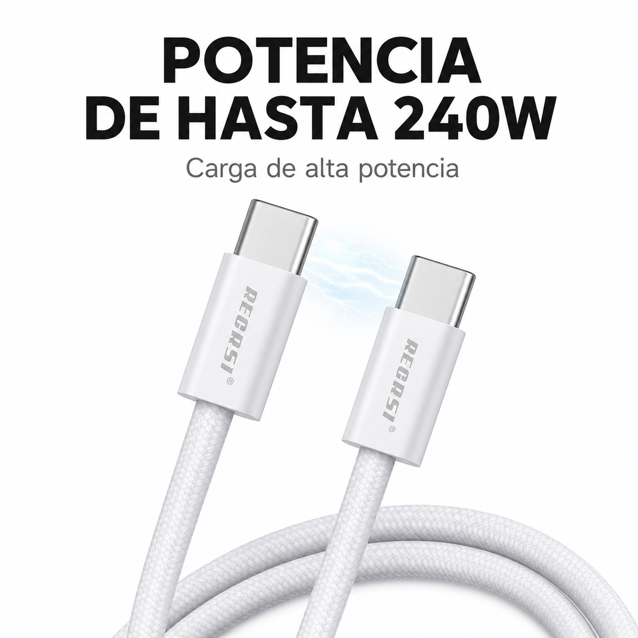 Cable Tipo C 240W Carga Rapida Trenzado 2 Metros-2