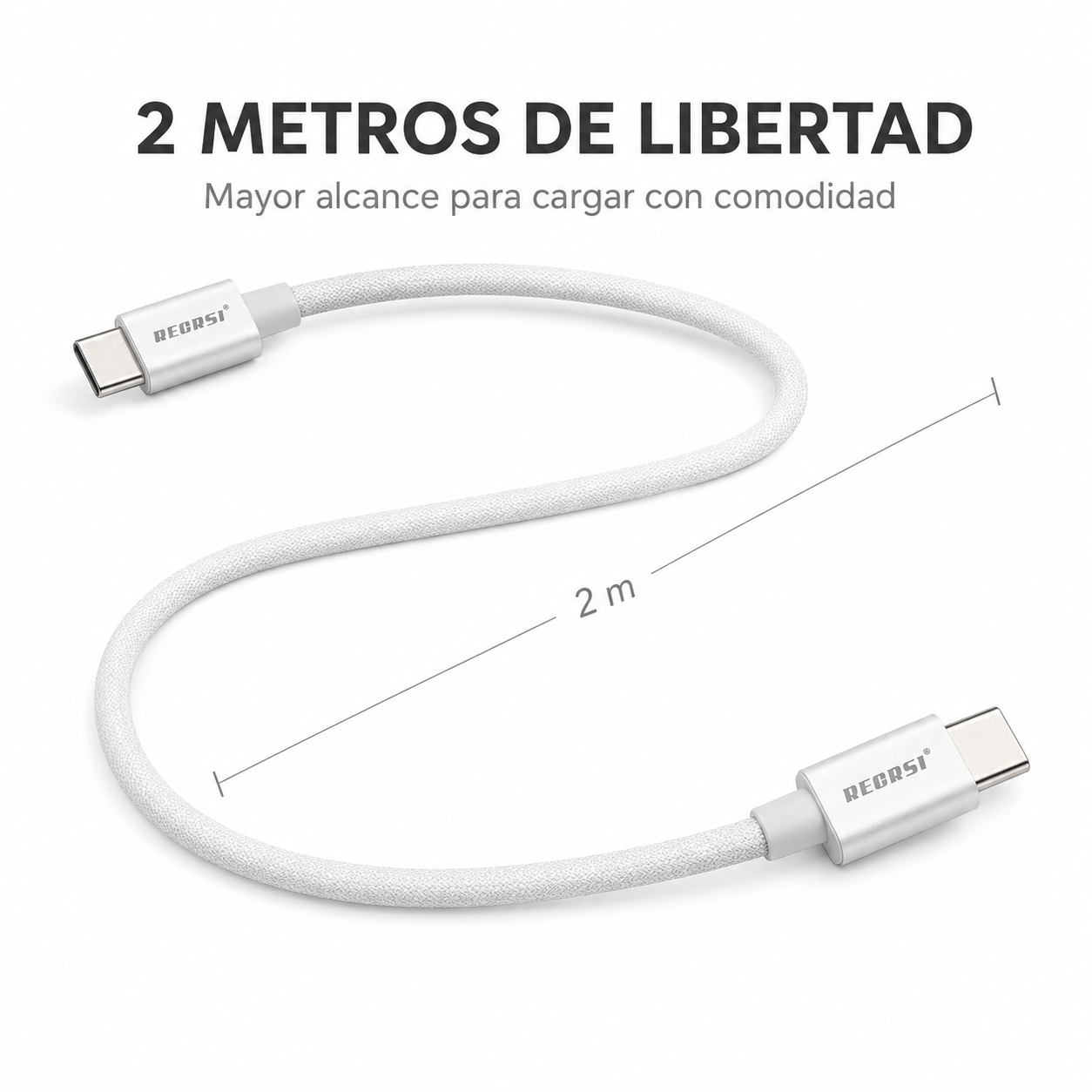 Cable Tipo C 240W Carga Rapida Trenzado 2 Metros-3