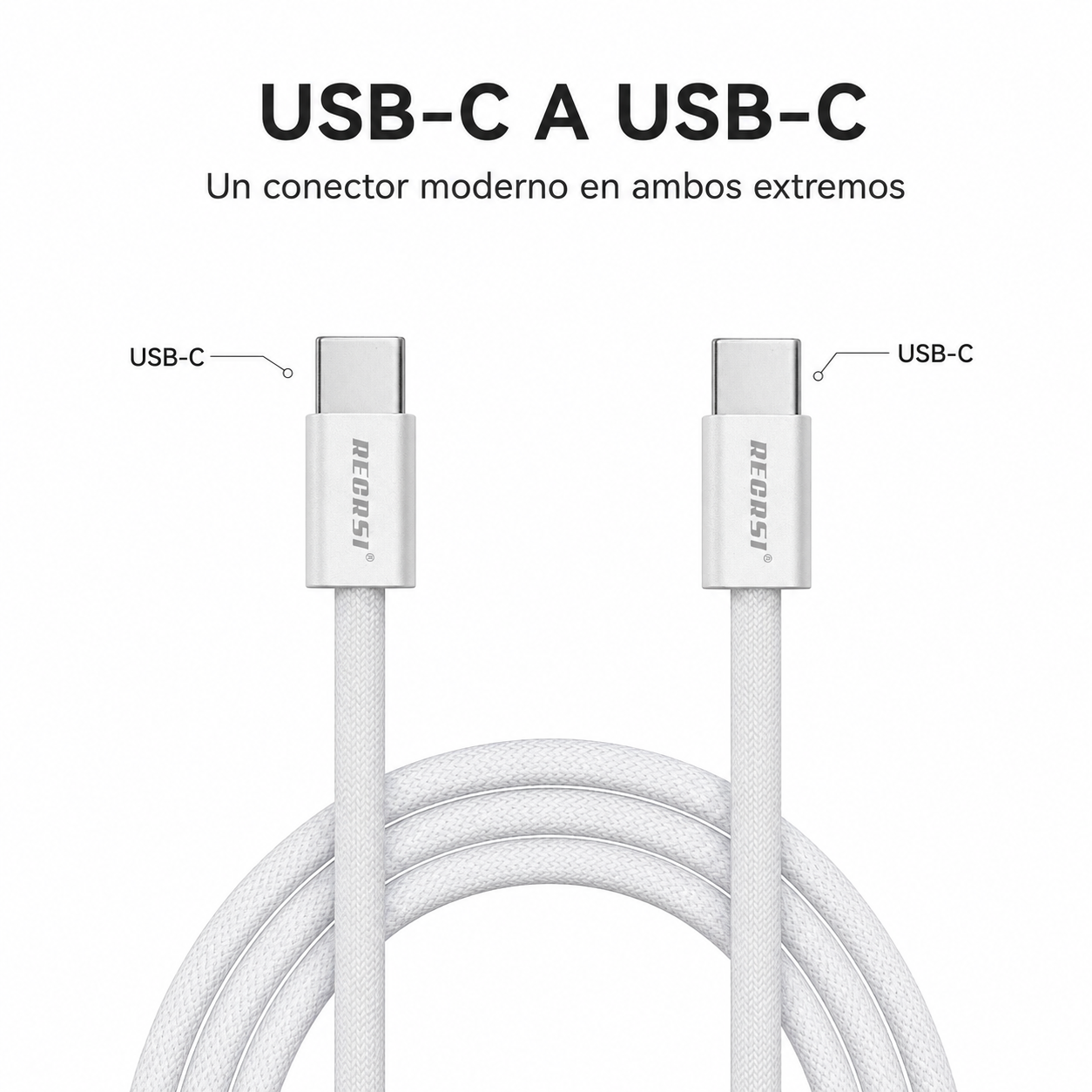 Cable Tipo C 240W Carga Rapida Trenzado 2 Metros-5