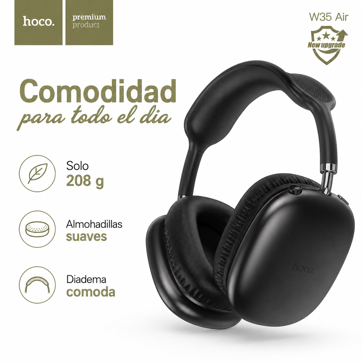 Audifonos Bluetooth Hoco W35 Air Hi Fi 45H Bluetooth 53-3