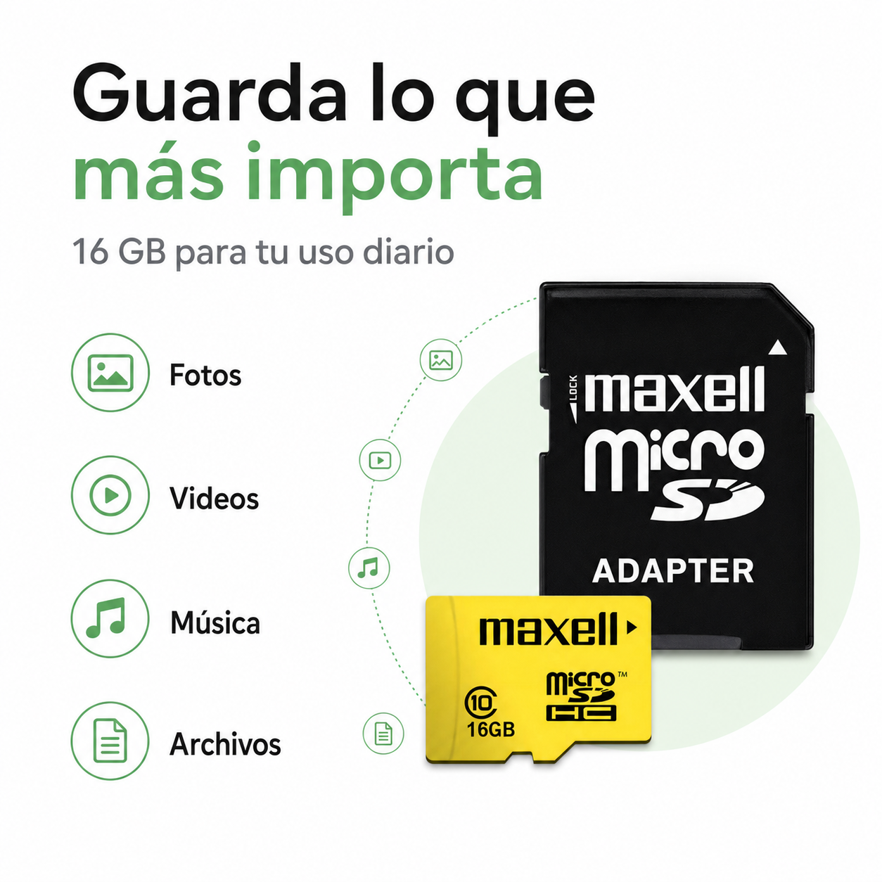 Tarjeta Micro SDHC Maxell 16GB Clase 10 Incluye Adaptador-5