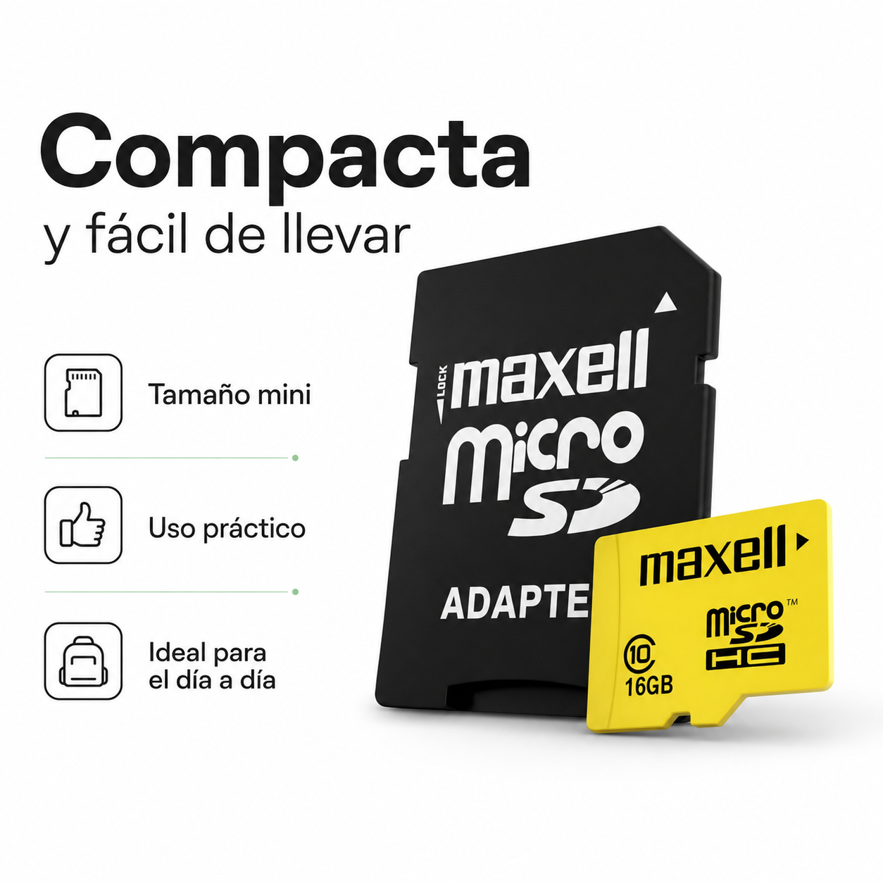 Tarjeta Micro SDHC Maxell 16GB Clase 10 Incluye Adaptador-6