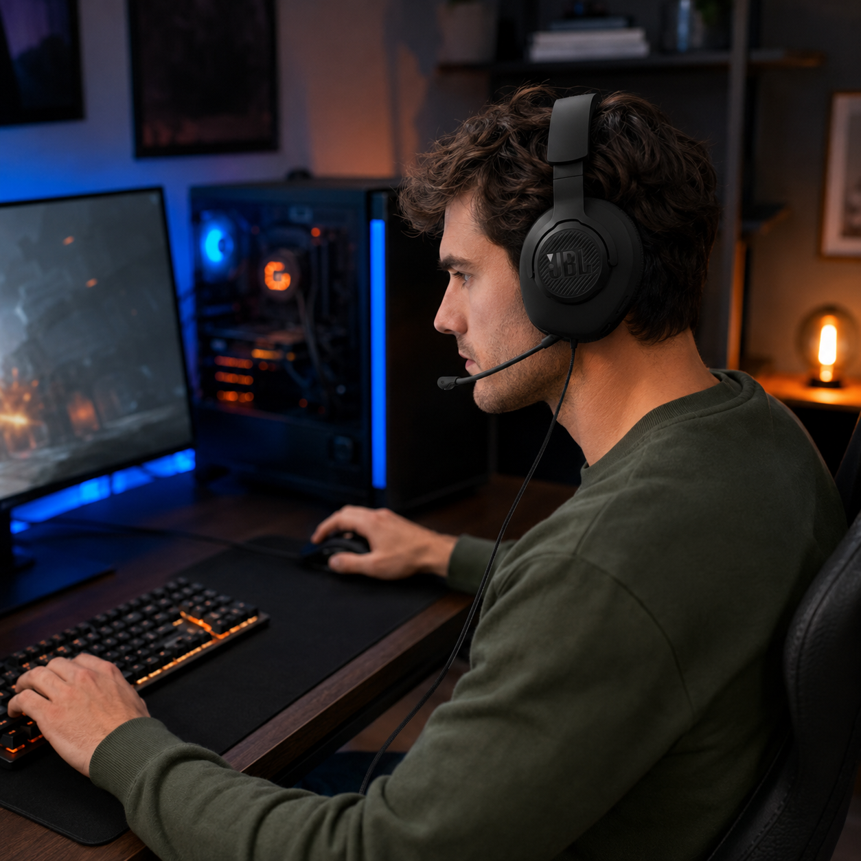 Headset Gamer JBL Quantum 100M2 Microfono Desmontable-7