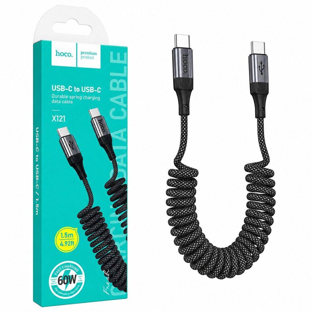Cable USB C A USB C Espiral 60W 1 5m Hoco X121-1