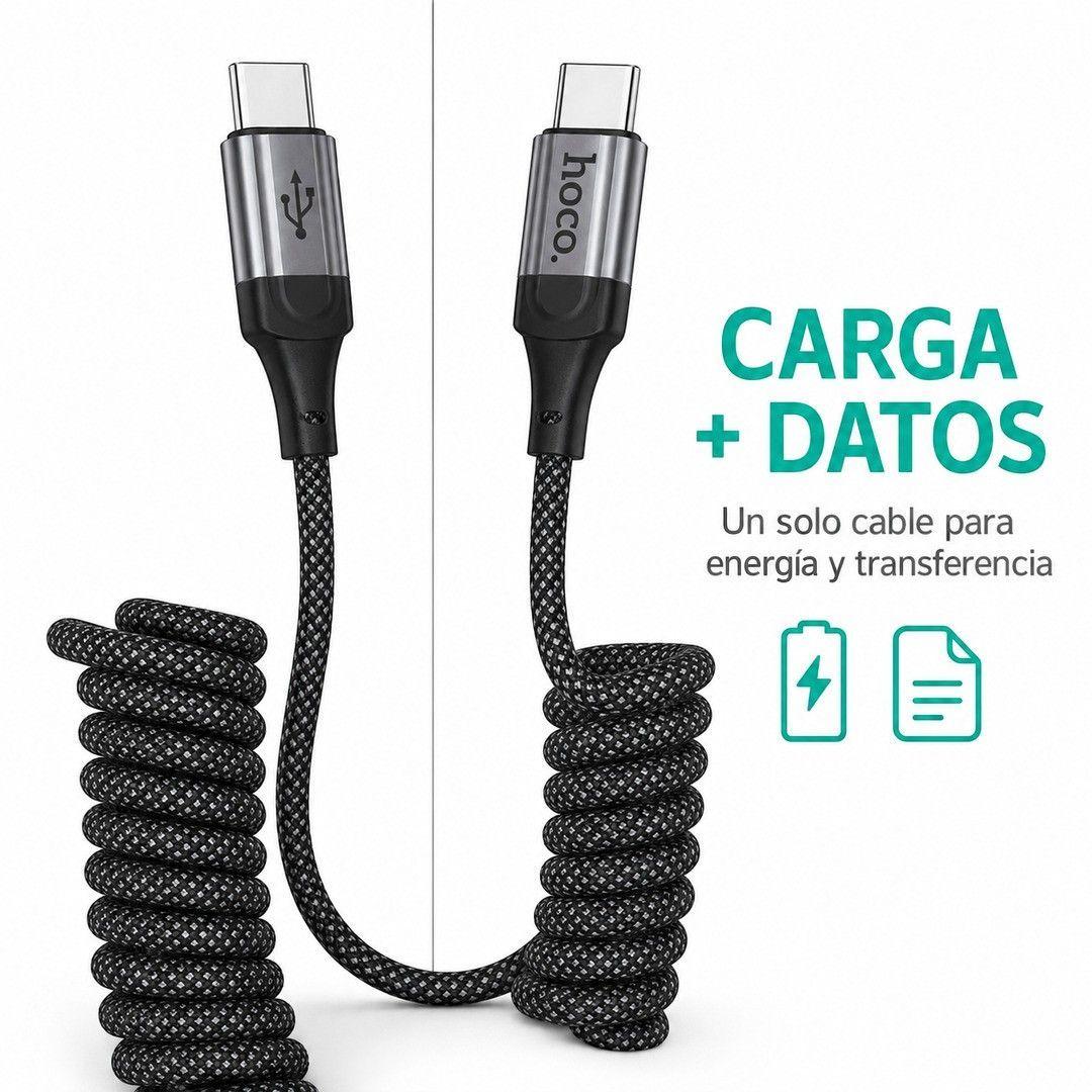 Cable USB C A USB C Espiral 60W 1 5m Hoco X121-5