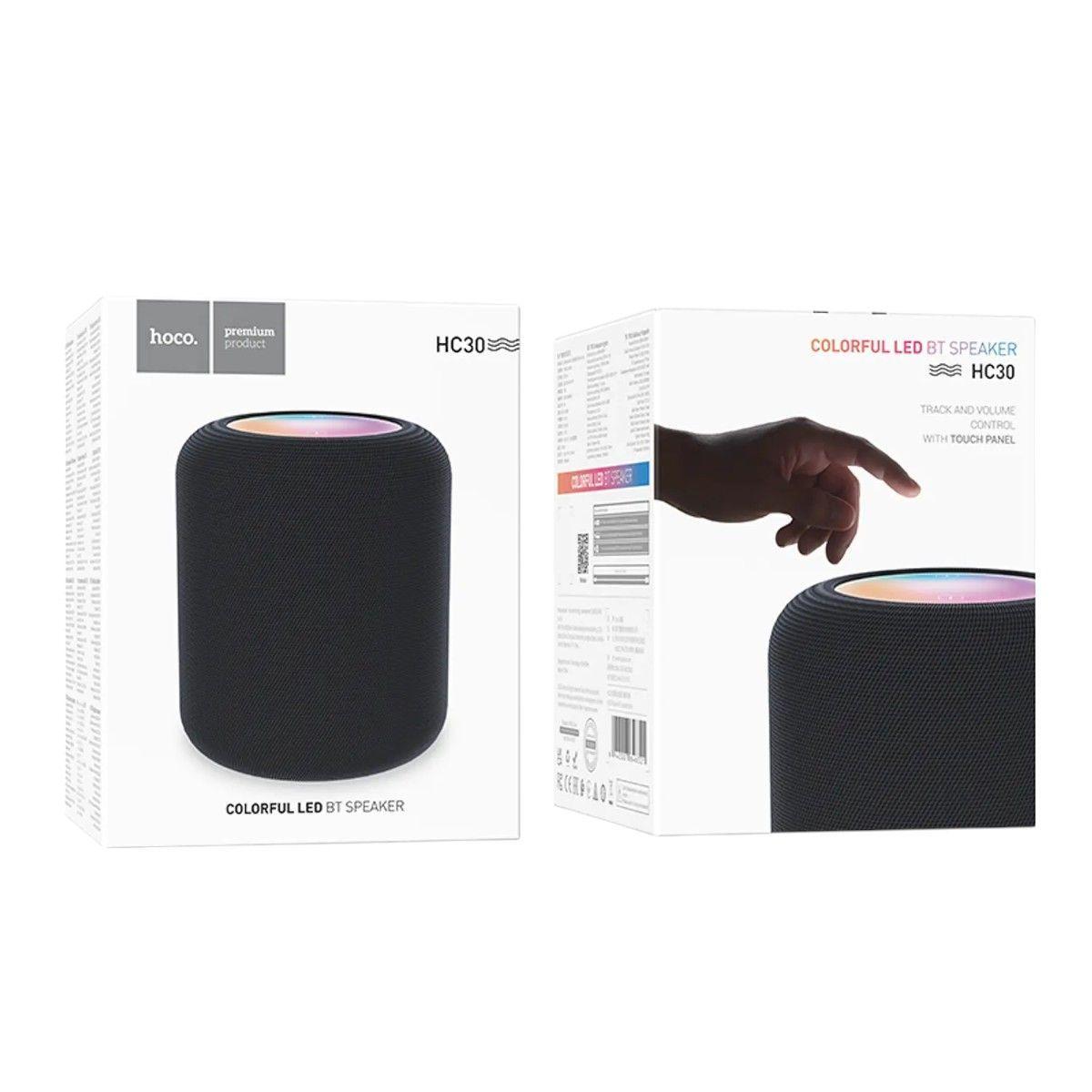 Parlante Hoco HC30 Oceano Negro Bluetooth 5.3 Sonido 10W + Luces LED-2