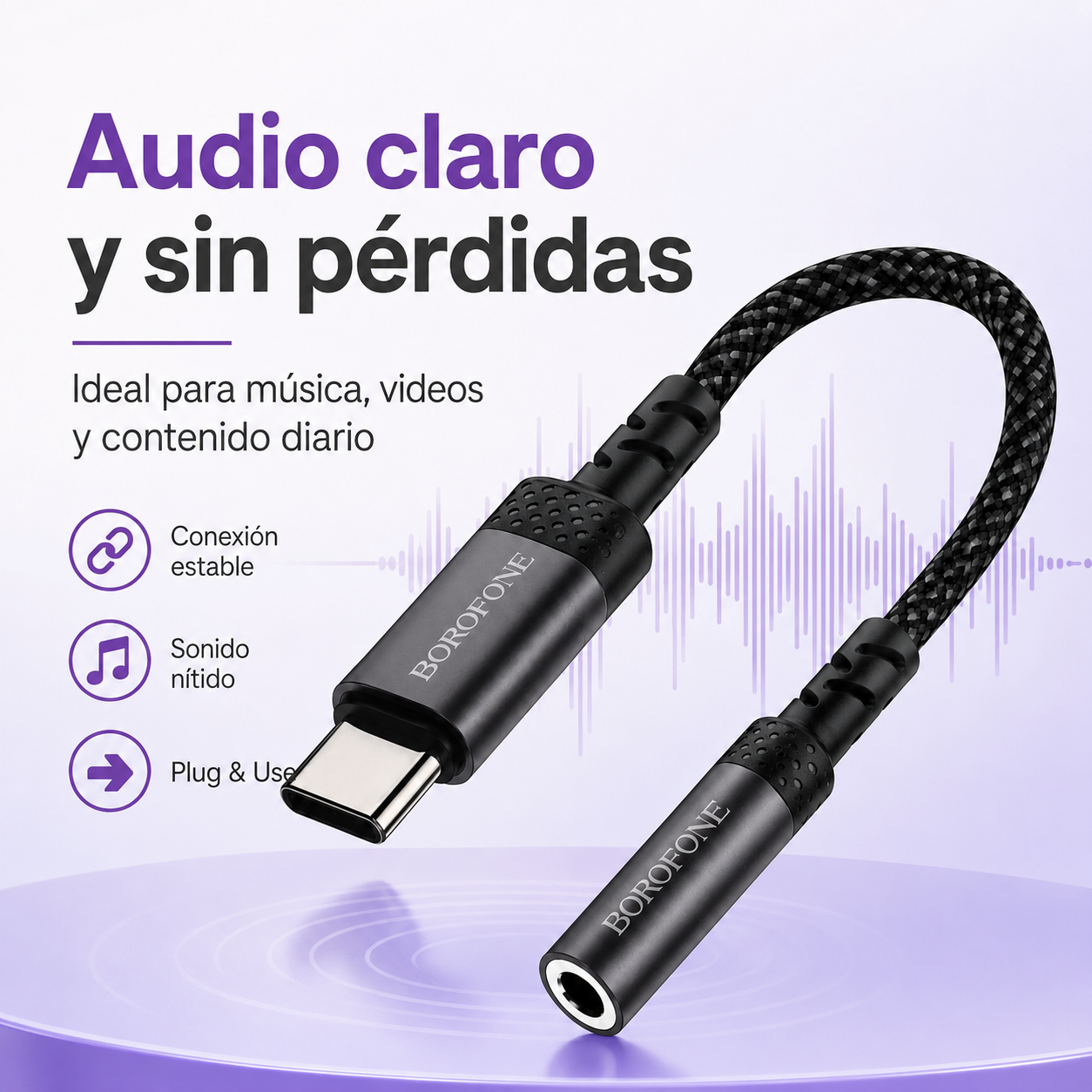Cable Adaptador USB C A 3 5mm Borofone BV24-9