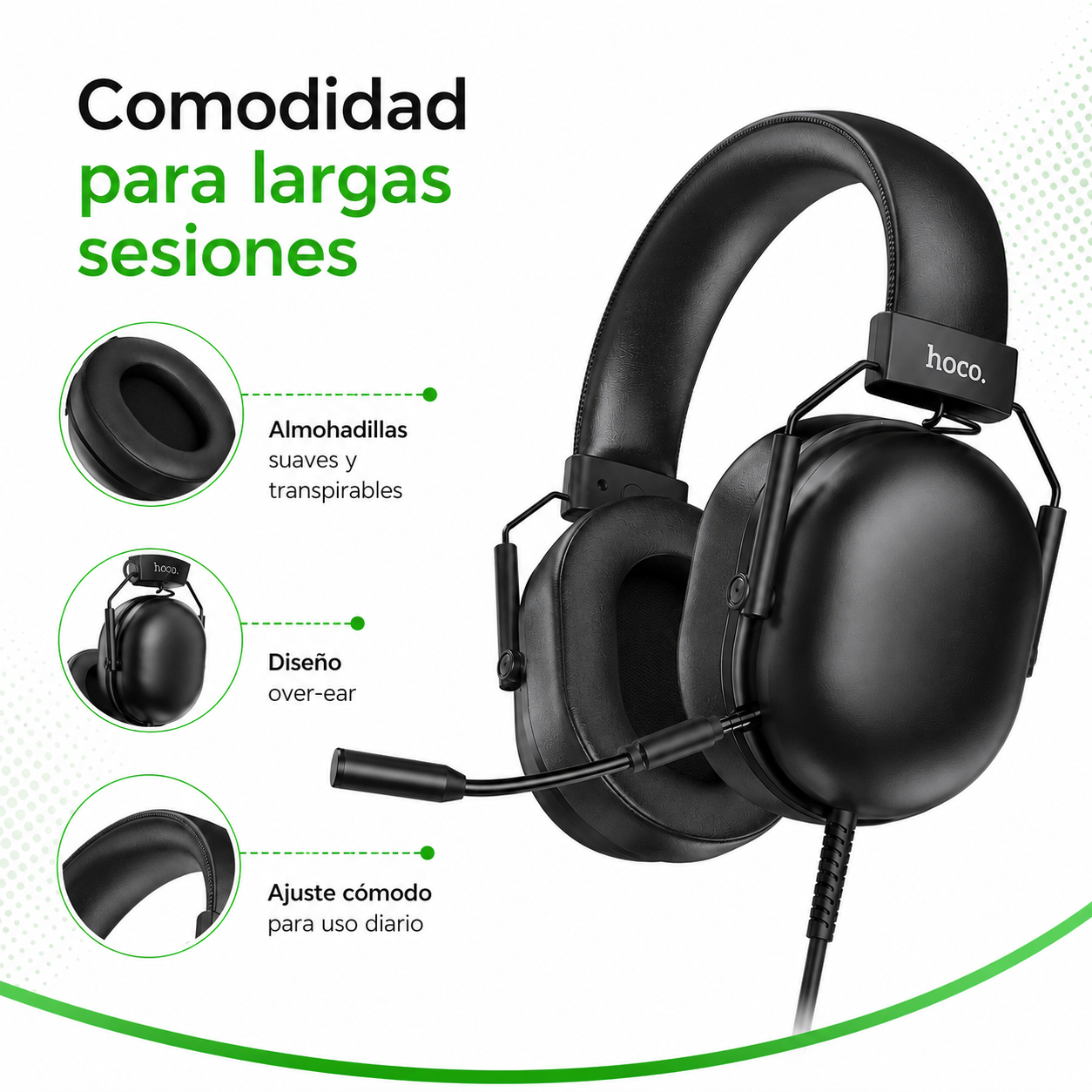 Audifonos Gamer USB 7 1 Microfono PC PS4 PS5 Hoco W113-3