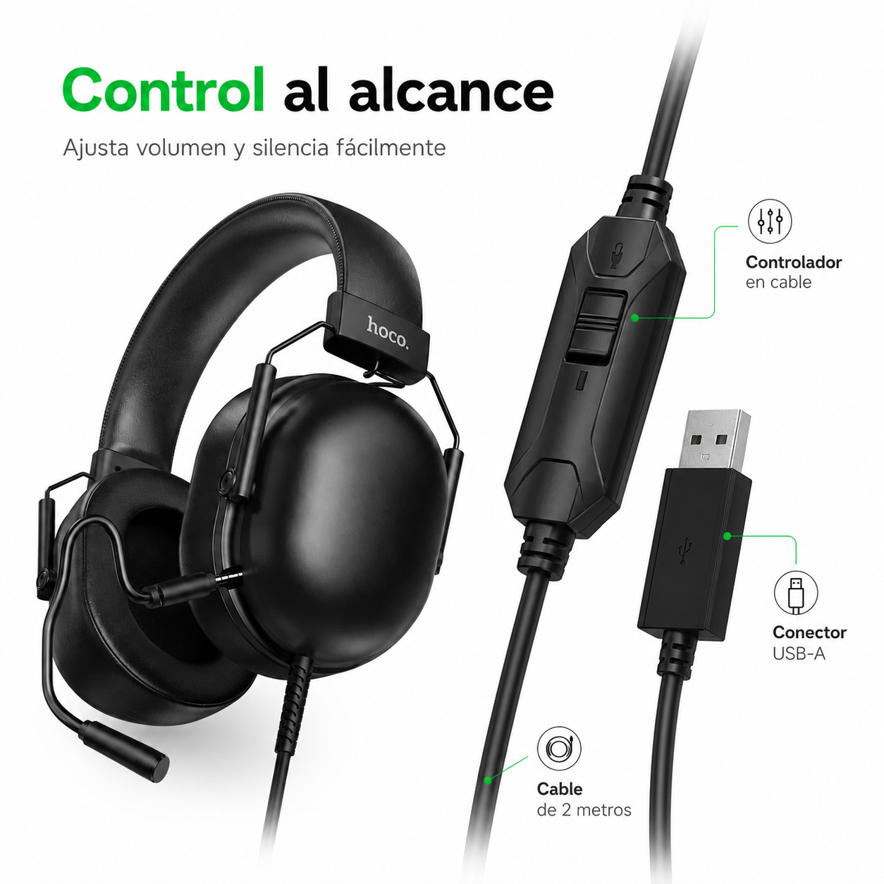 Audifonos Gamer USB 7 1 Microfono PC PS4 PS5 Hoco W113-4