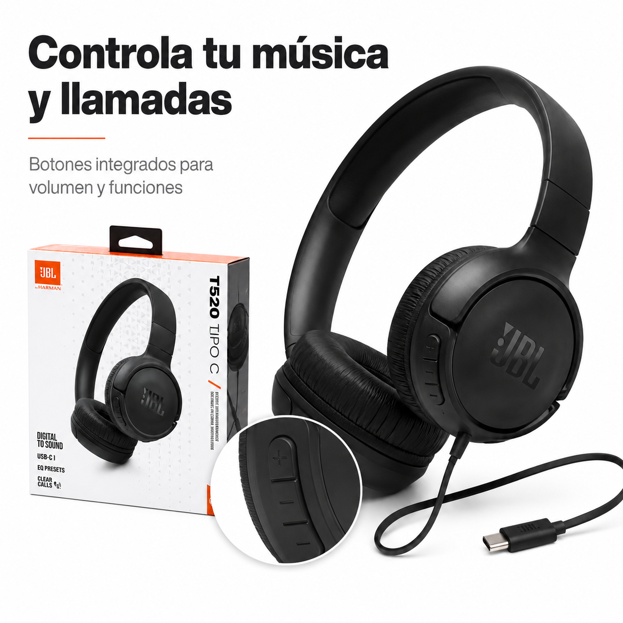 JBL Tune 520 USB C Audifonos Tipo C Originales Con Microfono-4