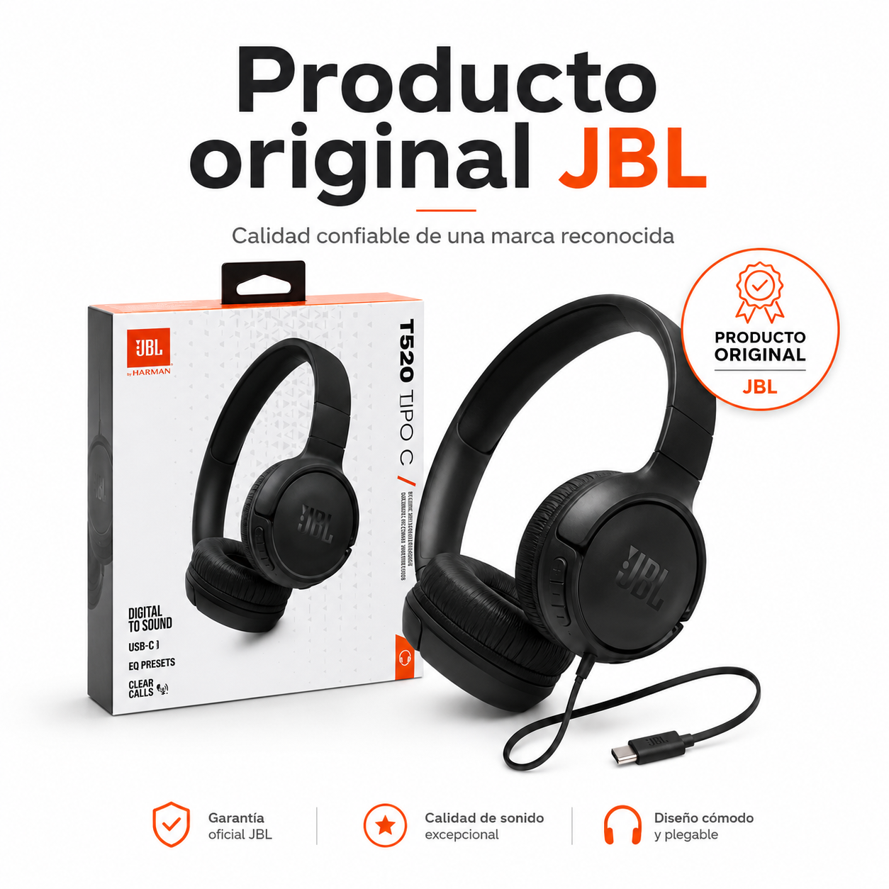 JBL Tune 520 USB C Audifonos Tipo C Originales Con Microfono-7