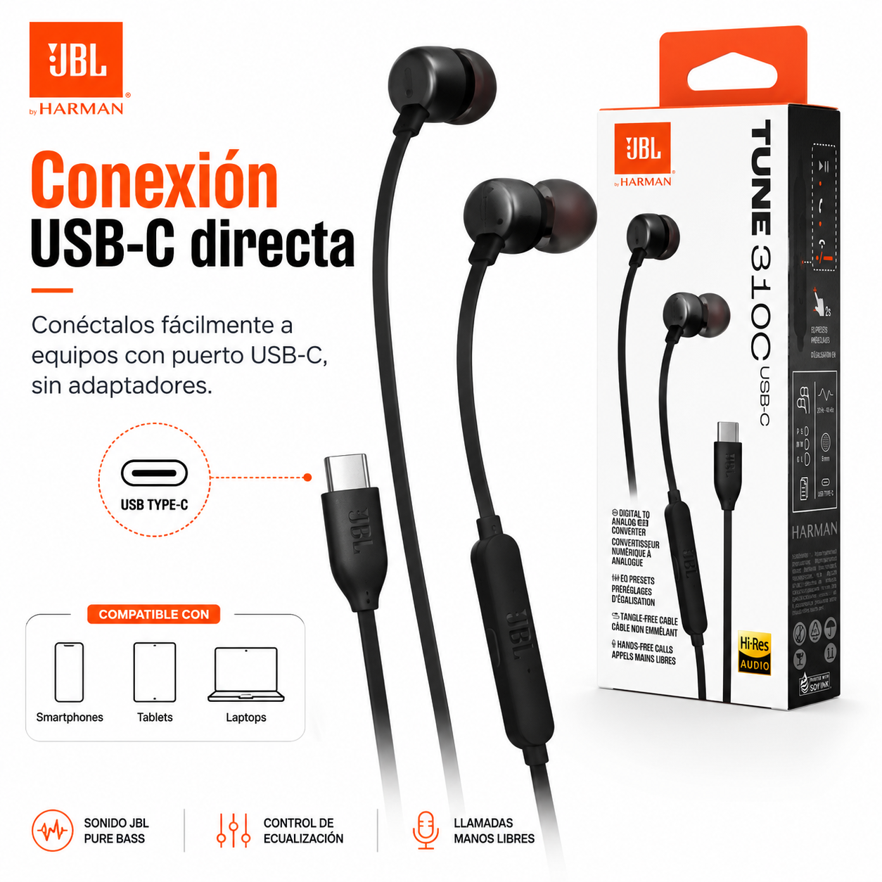 Aud fonos JBL Tune 310C Con Cable USB C Pure Bass-2