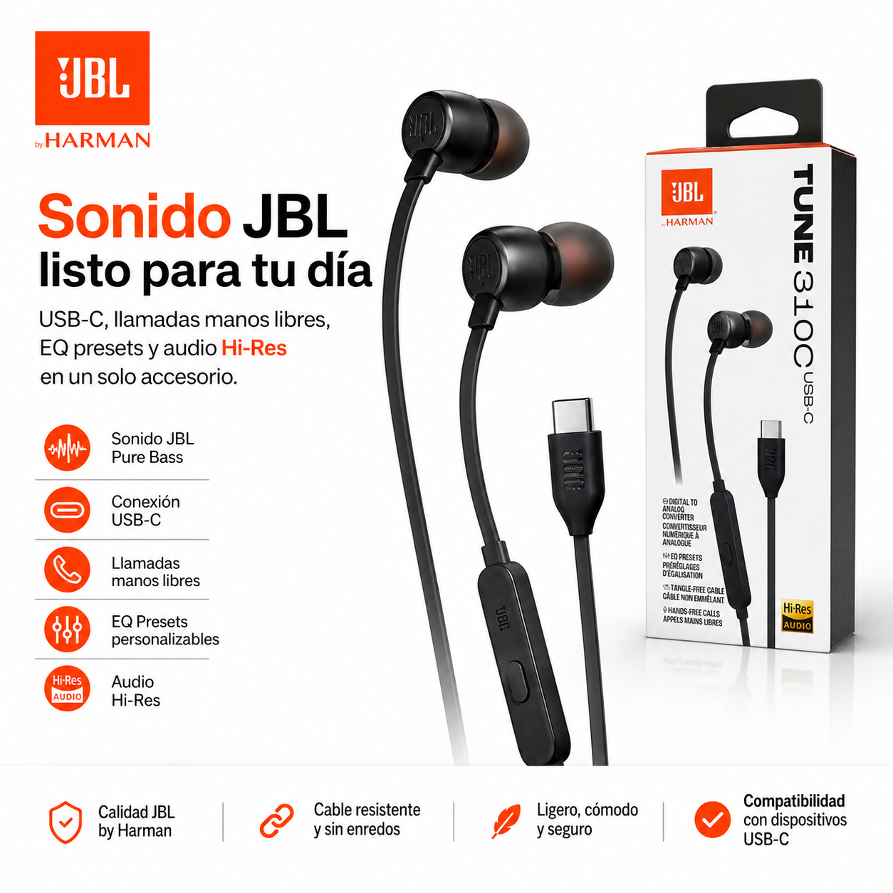 Aud fonos JBL Tune 310C Con Cable USB C Pure Bass-8