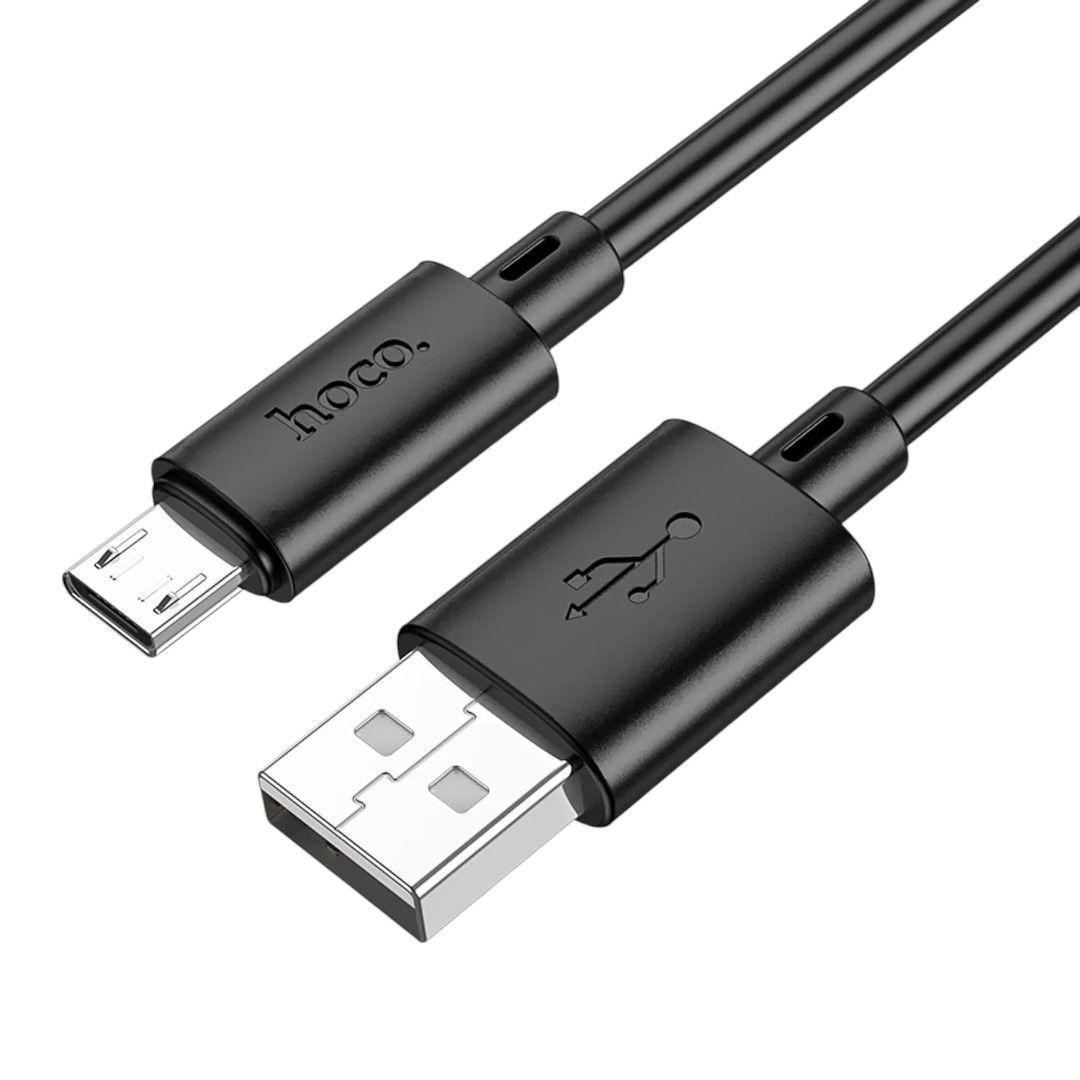 Cable Hoco X88 Gratified Micro‑USB 2 m 2.4 A Negro – Resistente y Rápido-0
