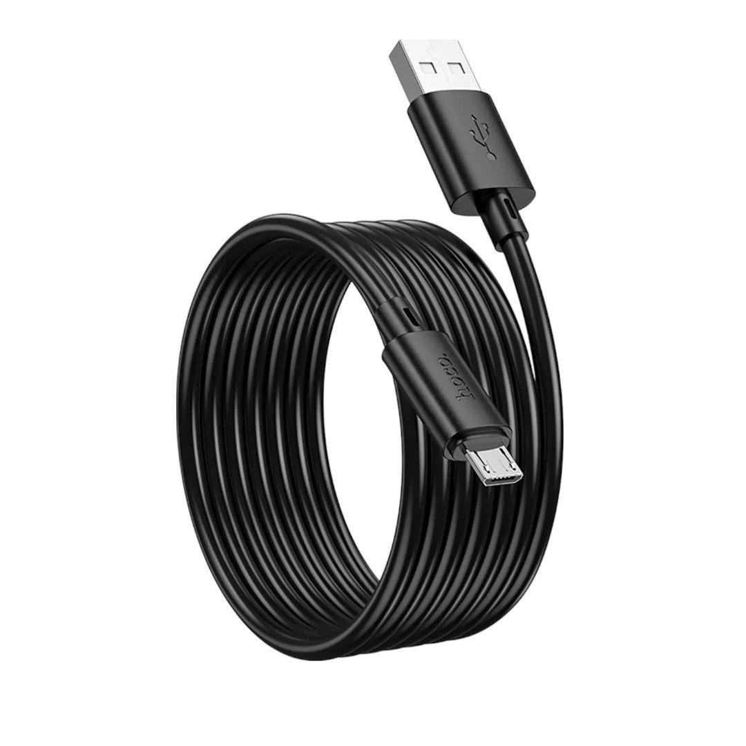 Cable Hoco X88 Gratified Micro‑USB 2 m 2.4 A Negro – Resistente y Rápido-2