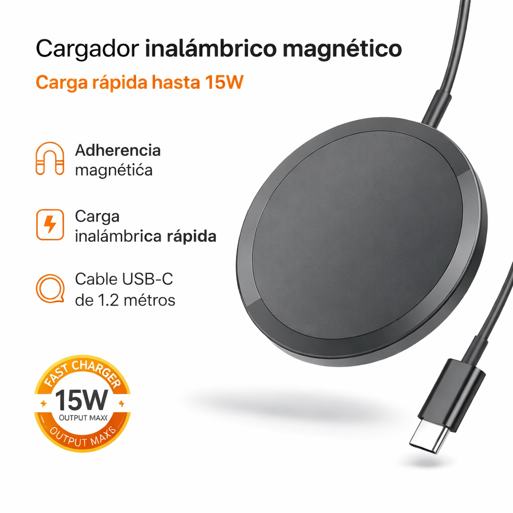 Cargador Inalambrico Hoco CW52 15W Para iPhone MagSafe-2