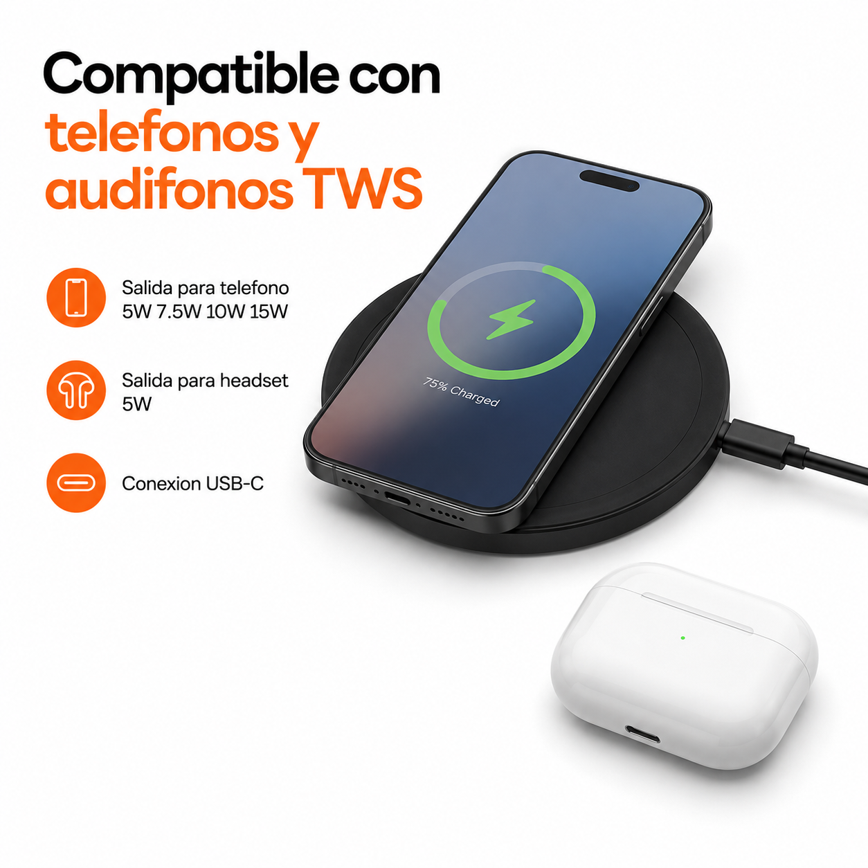 Cargador Inalambrico Hoco CW52 15W Para iPhone MagSafe-4