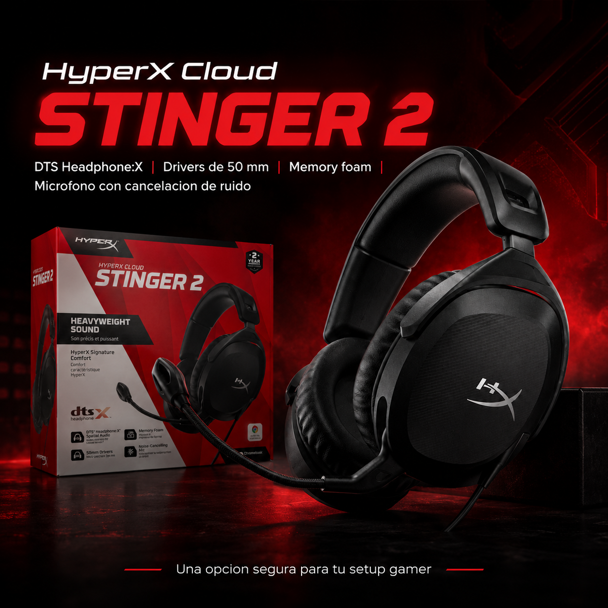 Audifonos Gamer HyperX Cloud Stinger 2 DTS X PC-9
