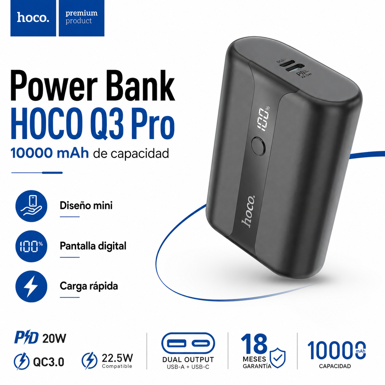 Bateria Externa Power Bank Hoco Q3 Pro 10000mah -2