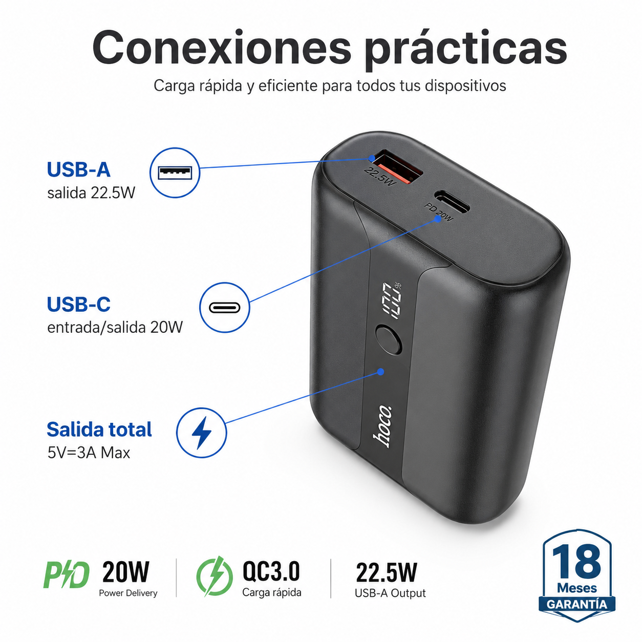 Bateria Externa Power Bank Hoco Q3 Pro 10000mah -4