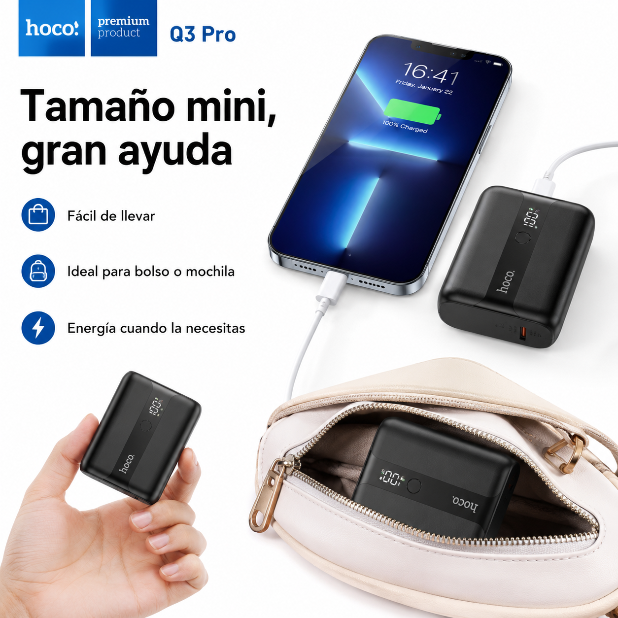 Bateria Externa Power Bank Hoco Q3 Pro 10000mah -5