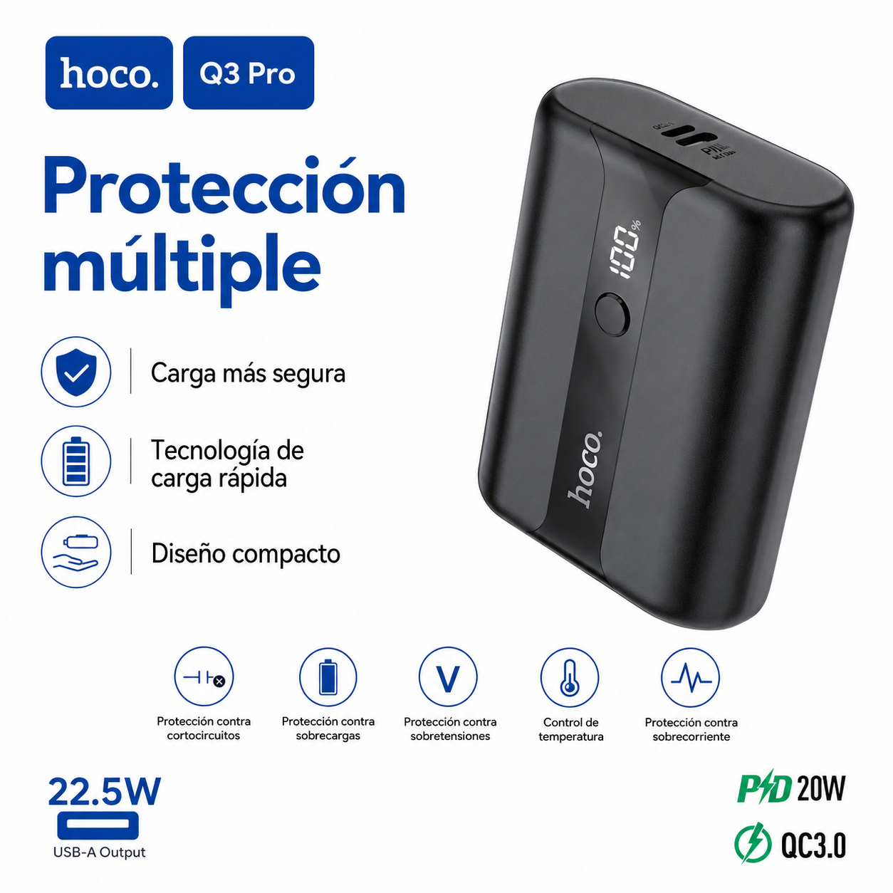 Bateria Externa Power Bank Hoco Q3 Pro 10000mah -7