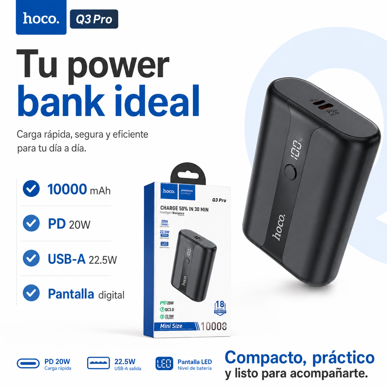 Bateria Externa Power Bank Hoco Q3 Pro 10000mah -9