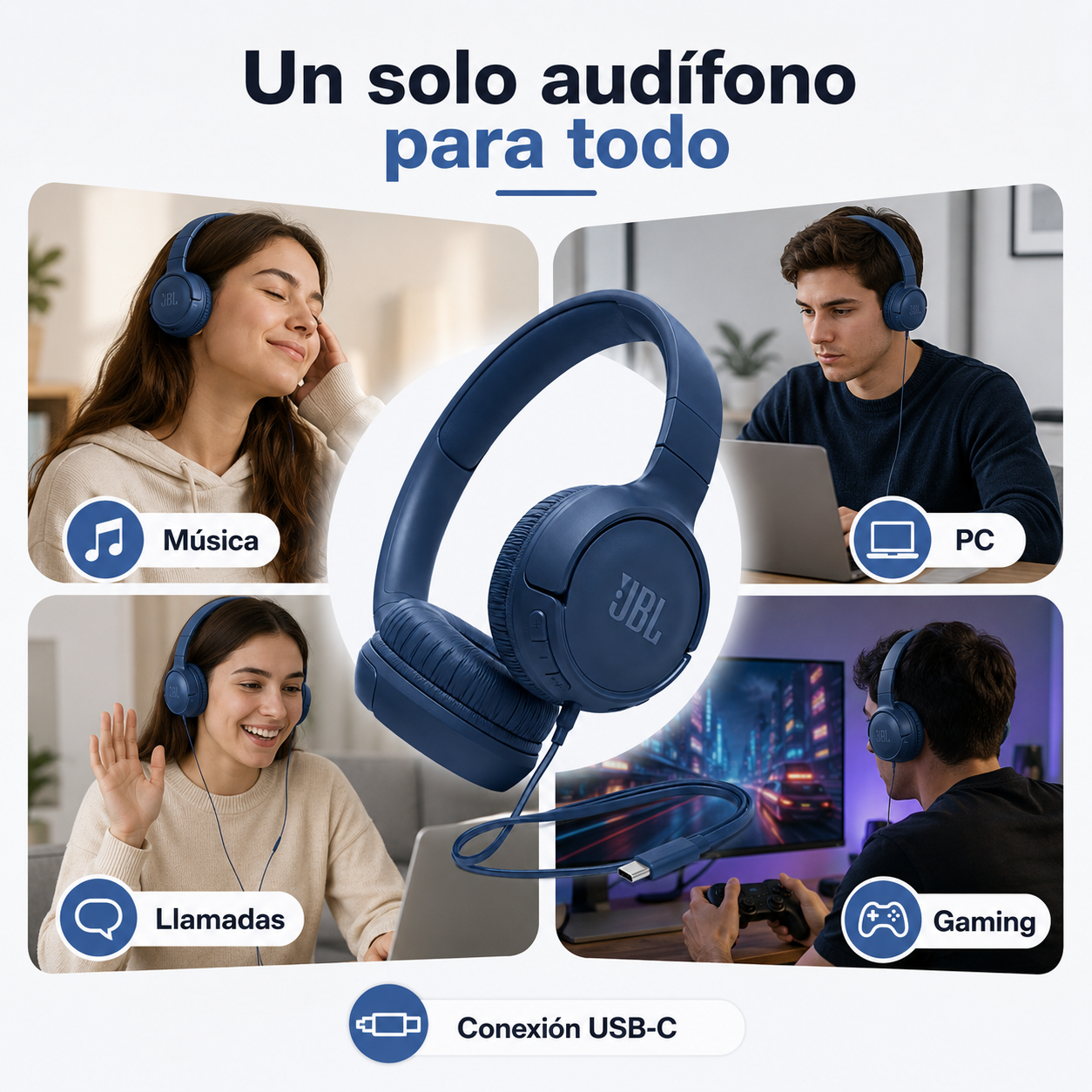 Audifonos JBL Tune 520 Tipo C USB C Hi Res Con Microfono-6
