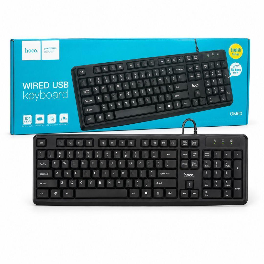 Teclado Cableado USB Numerico Ingles Hoco GM60-1