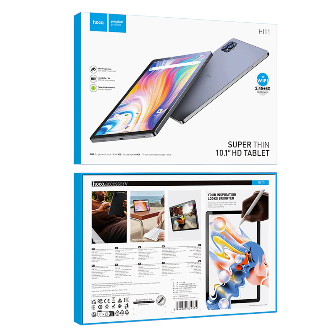 Tablet Hoco HI11 4GB RAM + 64GB ROM Android Gris-2