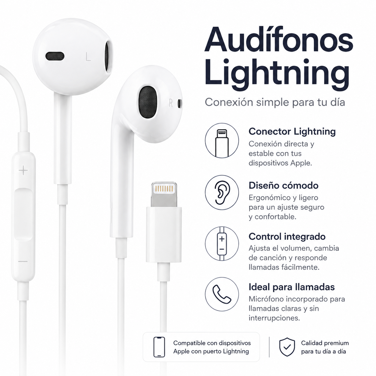 Audifonos Lighthning Cable Microfono Hd Sin Latencia-2