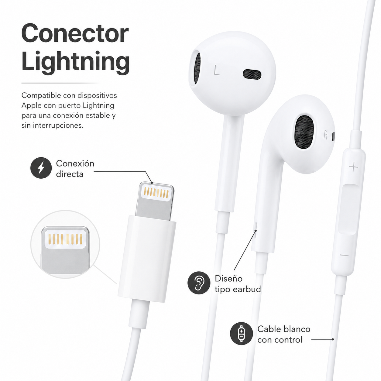 Audifonos Lighthning Cable Microfono Hd Sin Latencia-3