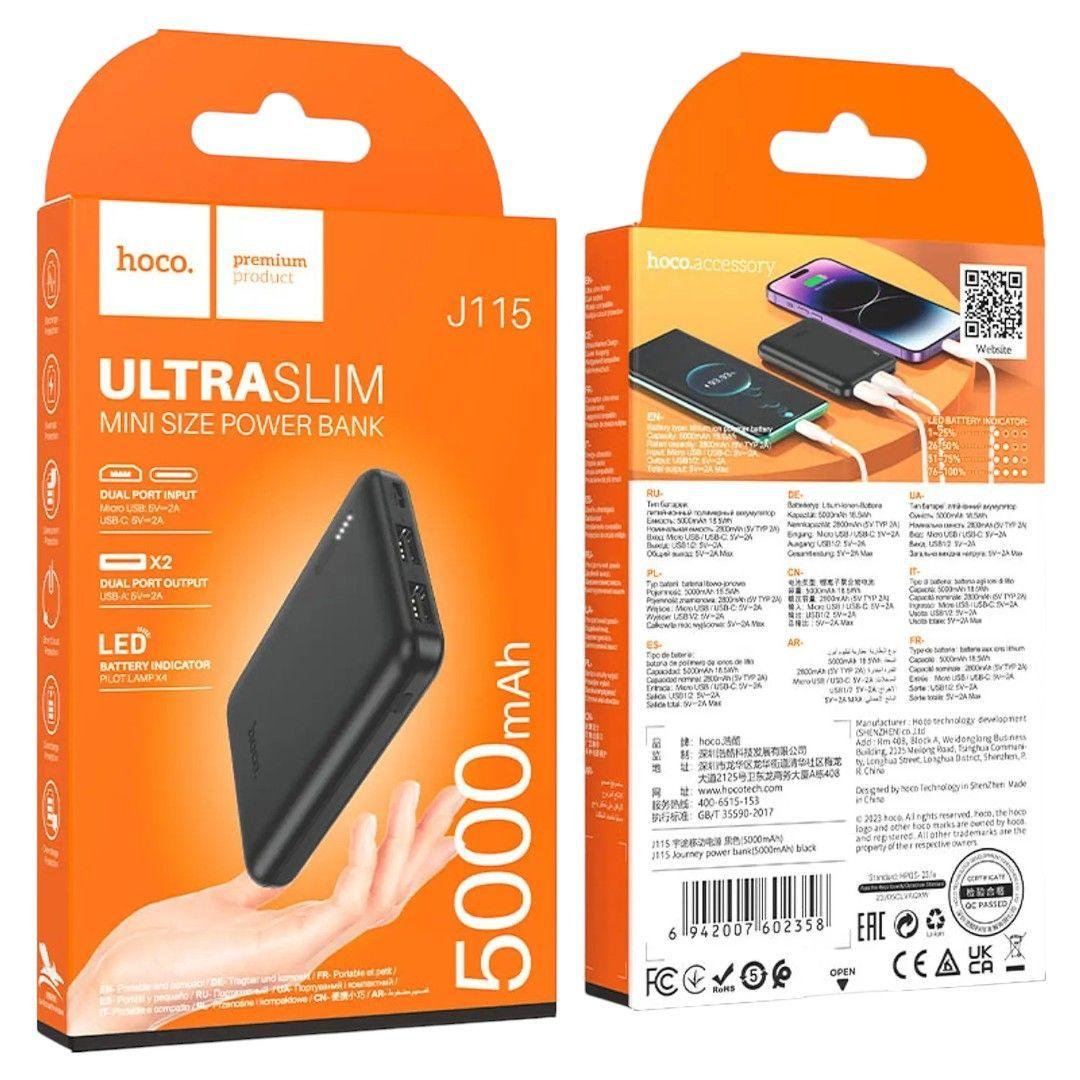 Power Bank Hoco J115 5000mAh Ultra Slim Portátil-2