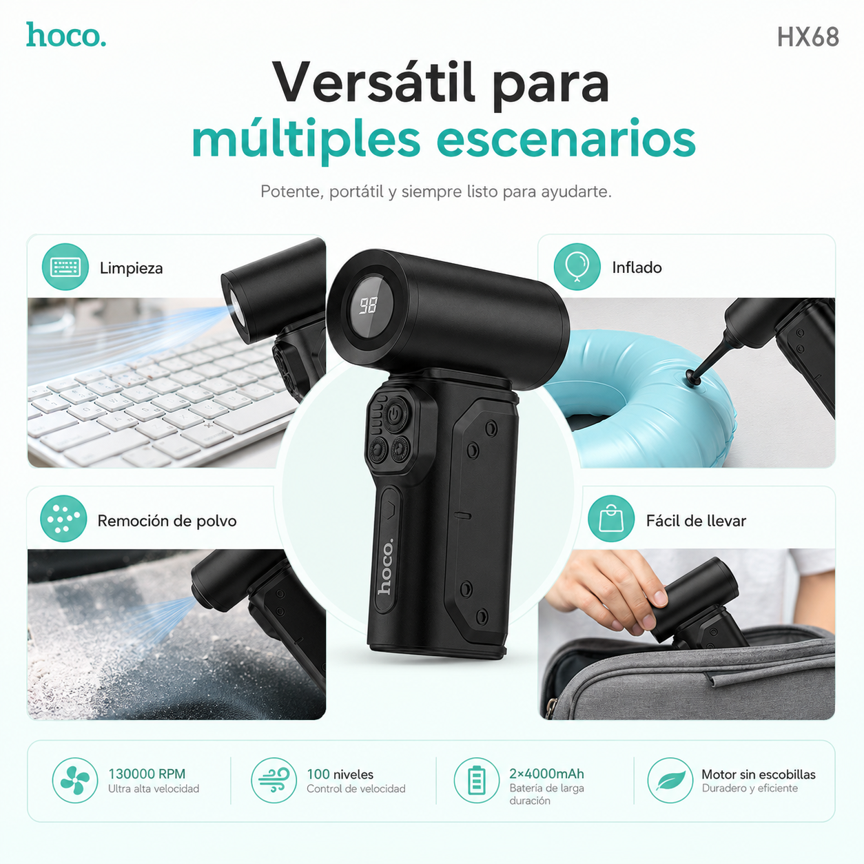 Soplador Aire Port til Hoco HX68 130000 Rpm Inal mbrico-8